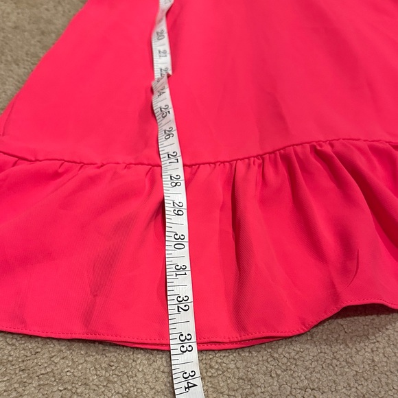 Amanda Uprichard Bright Pink V-Neck Puff Sleeve Mini Dress - Picture 5 of 7